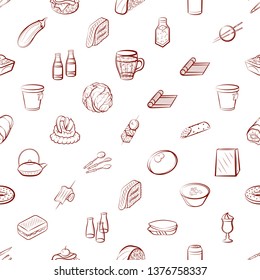 Food images. Background for printing, design, web. Usable as icons. Seamless. Binary color.
