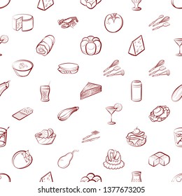 Food images. Background for printing, design, web. Seamless. Binary color.