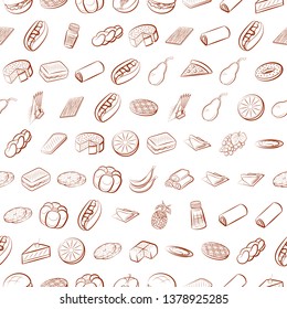 Food images. Background for printing, design, web. Seamless. Binary color.