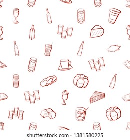 Food images. Background for printing, design, web. Seamless. Binary color.