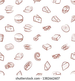 Food images. Background for printing, design, web. Usable as icons. Seamless. Binary color.
