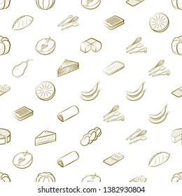 Food images. Background for printing, design, web. Seamless. Binary color.