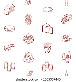 Food images. Background for printing, design, web. Seamless. Binary color.