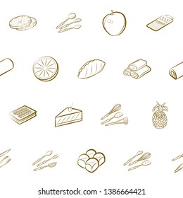 Food images. Background for printing, design, web. Seamless. Binary color.