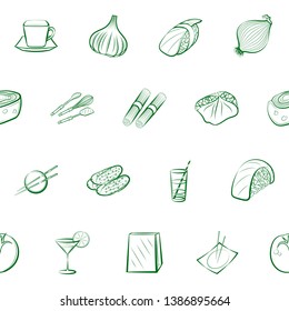 Food images. Background for printing, design, web. Usable as icons. Seamless. Binary color.