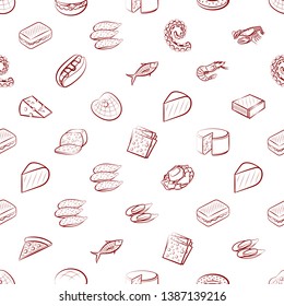 Food images. Background for printing, design, web. Usable as icons. Seamless. Binary color.