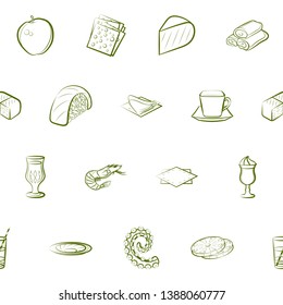 Food images. Background for printing, design, web. Seamless. Binary color.