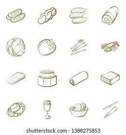 Food images. Background for printing, design, web. Binary color.