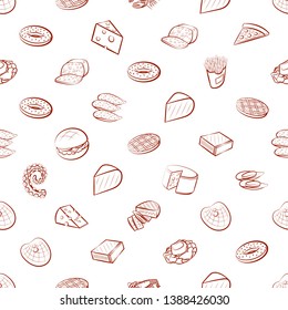 Food images. Background for printing, design, web. Usable as icons. Seamless. Binary color.