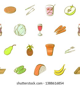 Food images. Background for printing, design, web. Seamless. Colored.