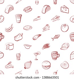 Food images. Background for printing, design, web. Seamless. Binary color.