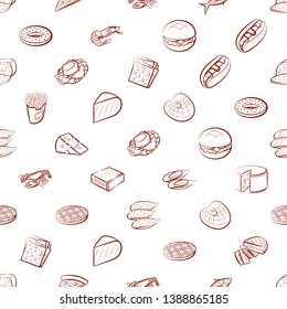 Food images. Background for printing, design, web. Usable as icons. Seamless. Binary color.