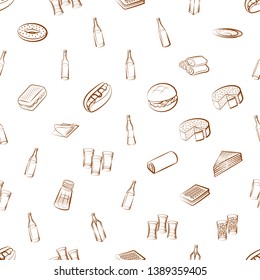 Food images. Background for printing, design, web. Usable as icons. Seamless. Binary color.