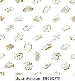 Food images. Background for printing, design, web. Seamless. Binary color.