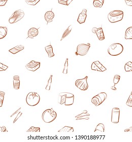 Food images. Background for printing, design, web. Usable as icons. Seamless. Binary color.