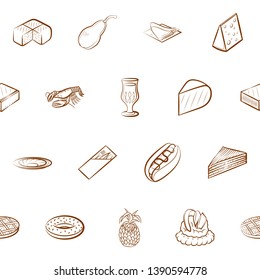Food images. Background for printing, design, web. Seamless. Binary color.