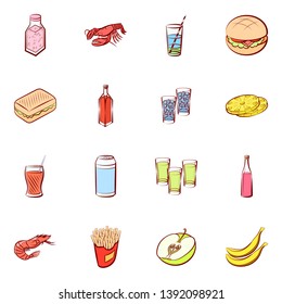Food images. Background for printing, design, web. Colored.