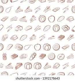Food images. Background for printing, design, web. Seamless. Binary color.
