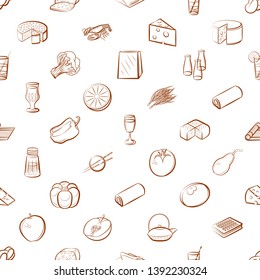 Food images. Background for printing, design, web. Seamless. Binary color.