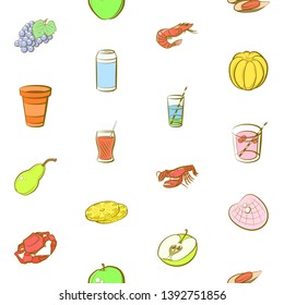 Food images. Background for printing, design, web. Seamless. Colored.