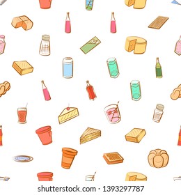 Food images. Background for printing, design, web. Seamless. Colored.