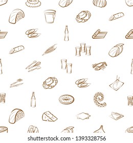 Food images. Background for printing, design, web. Seamless. Binary color.
