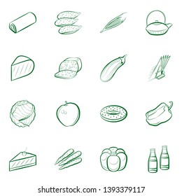 Food images. Background for printing, design, web. Binary color.