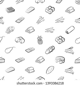 Food images. Background for printing, design, web. Seamless. Monochrome binary, black and white.