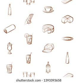 Food images. Background for printing, design, web. Seamless. Binary color.