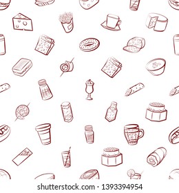 Food images. Background for printing, design, web. Seamless. Binary color.