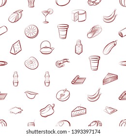 Food images. Background for printing, design, web. Seamless. Binary color.