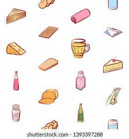 Food images. Background for printing, design, web. Seamless. Colored.