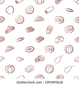 Food images. Background for printing, design, web. Seamless. Binary color.