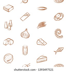 Food images. Background for printing, design, web. Seamless. Binary color.