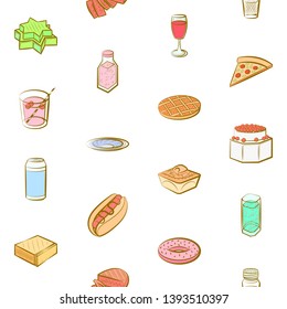 Food images. Background for printing, design, web. Seamless. Colored.