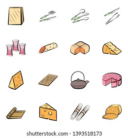 Food images. Background for printing, design, web. Colored.