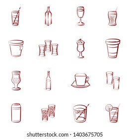 Food images. Background for printing, design, web. Usable as icons. Binary color.