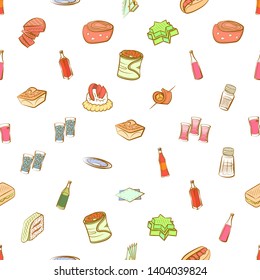 Food images. Background for printing, design, web. Usable as icons. Seamless. Colored.