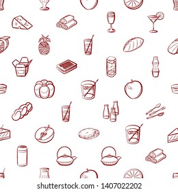 Food images. Background for printing, design, web. Usable as icons. Seamless. Binary color.