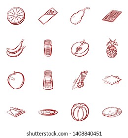 Food images. Background for printing, design, web. Usable as icons. Binary color.