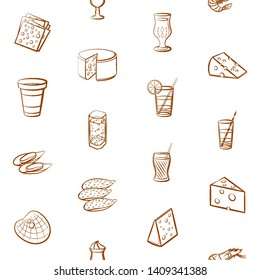 Food images. Background for printing, design, web. Usable as icons. Seamless. Binary color.