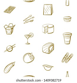 Food images. Background for printing, design, web. Usable as icons. Seamless. Binary color.
