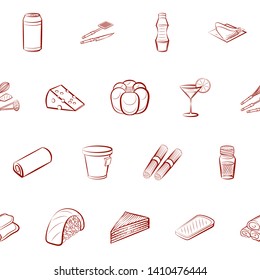 Food images. Background for printing, design, web. Usable as icons. Seamless. Binary color.