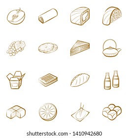 Food images. Background for printing, design, web. Usable as icons. Binary color.