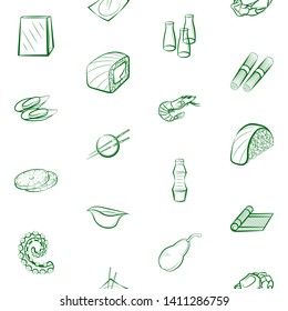 Food images. Background for printing, design, web. Usable as icons. Seamless. Binary color.