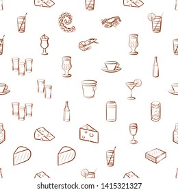 Food images. Background for printing, design, web. Usable as icons. Seamless. Binary color.