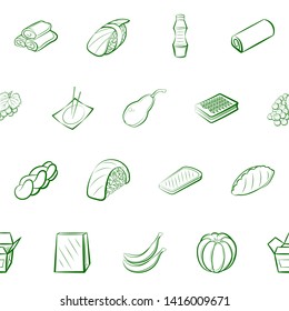 Food images. Background for printing, design, web. Usable as icons. Seamless. Binary color.