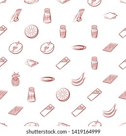 Food images. Background for printing, design, web. Usable as icons. Seamless. Binary color.