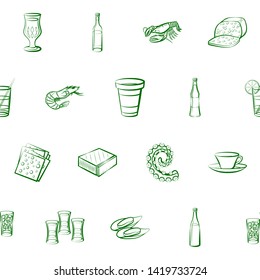 Food images. Background for printing, design, web. Usable as icons. Seamless. Binary color.