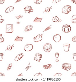Food images. Background for printing, design, web. Usable as icons. Seamless. Binary color.